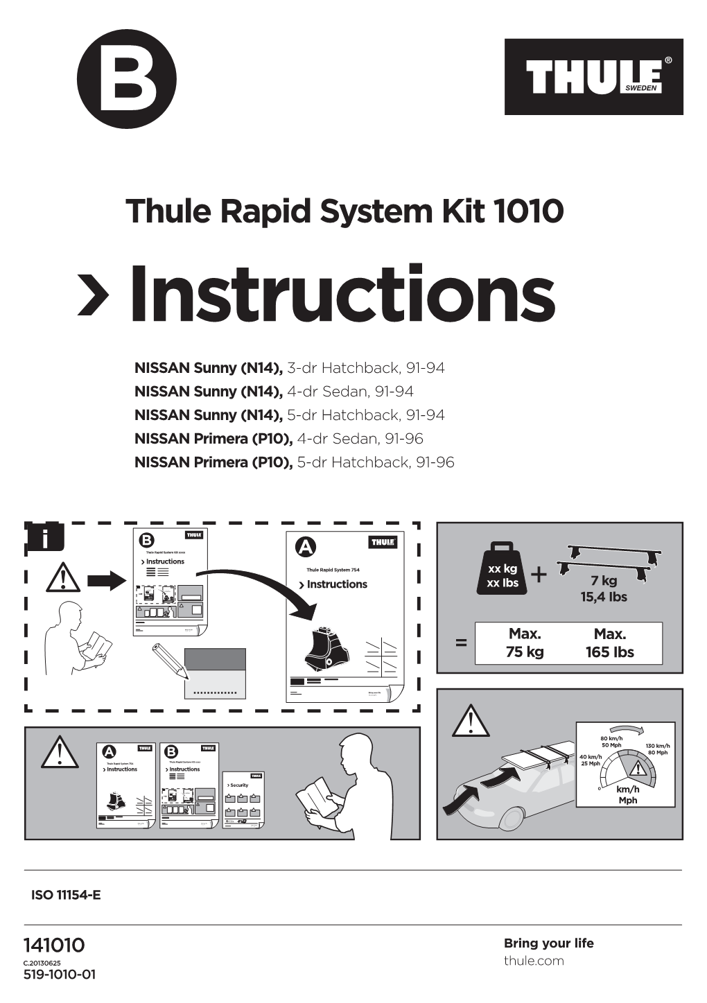 Thule Rapid System Kit 1010 Instructions