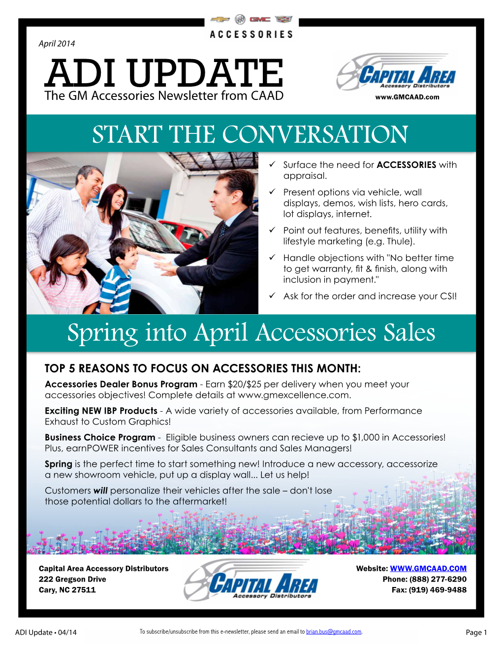 ADI UPDATE the GM Accessories Newsletter from CAAD START the CONVERSATION