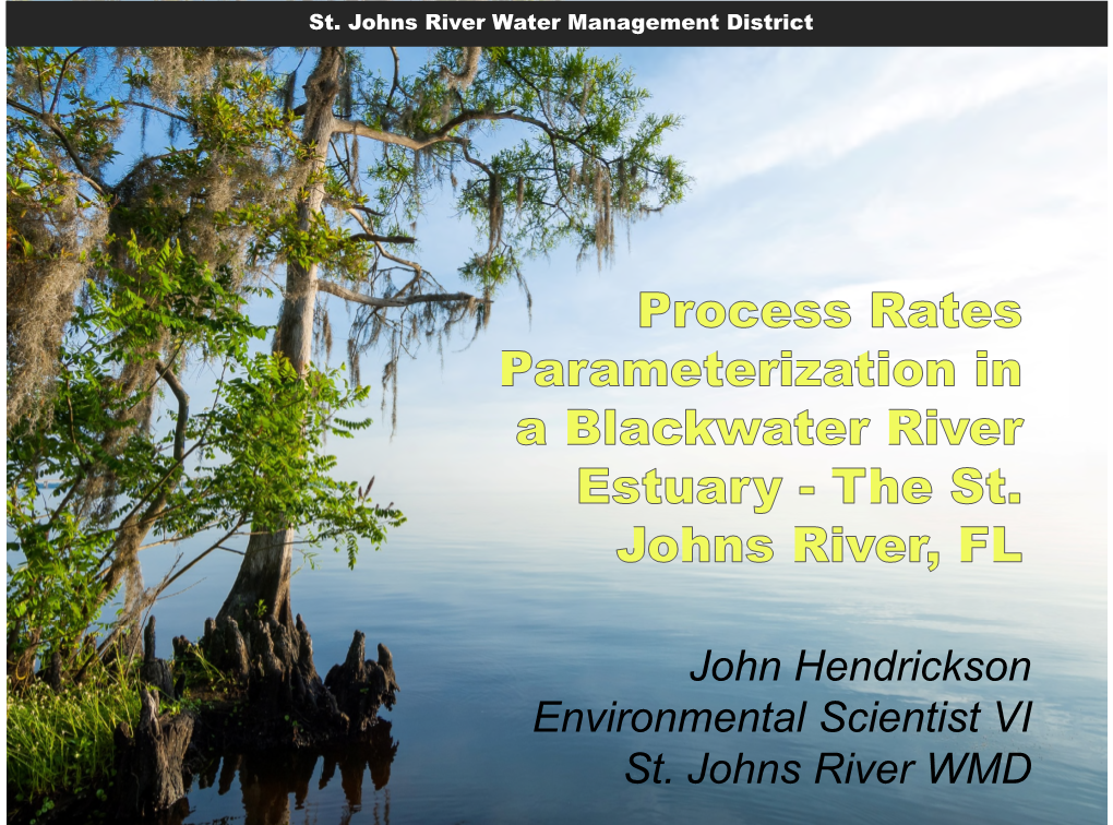 John Hendrickson Environmental Scientist VI St. Johns River WMD St