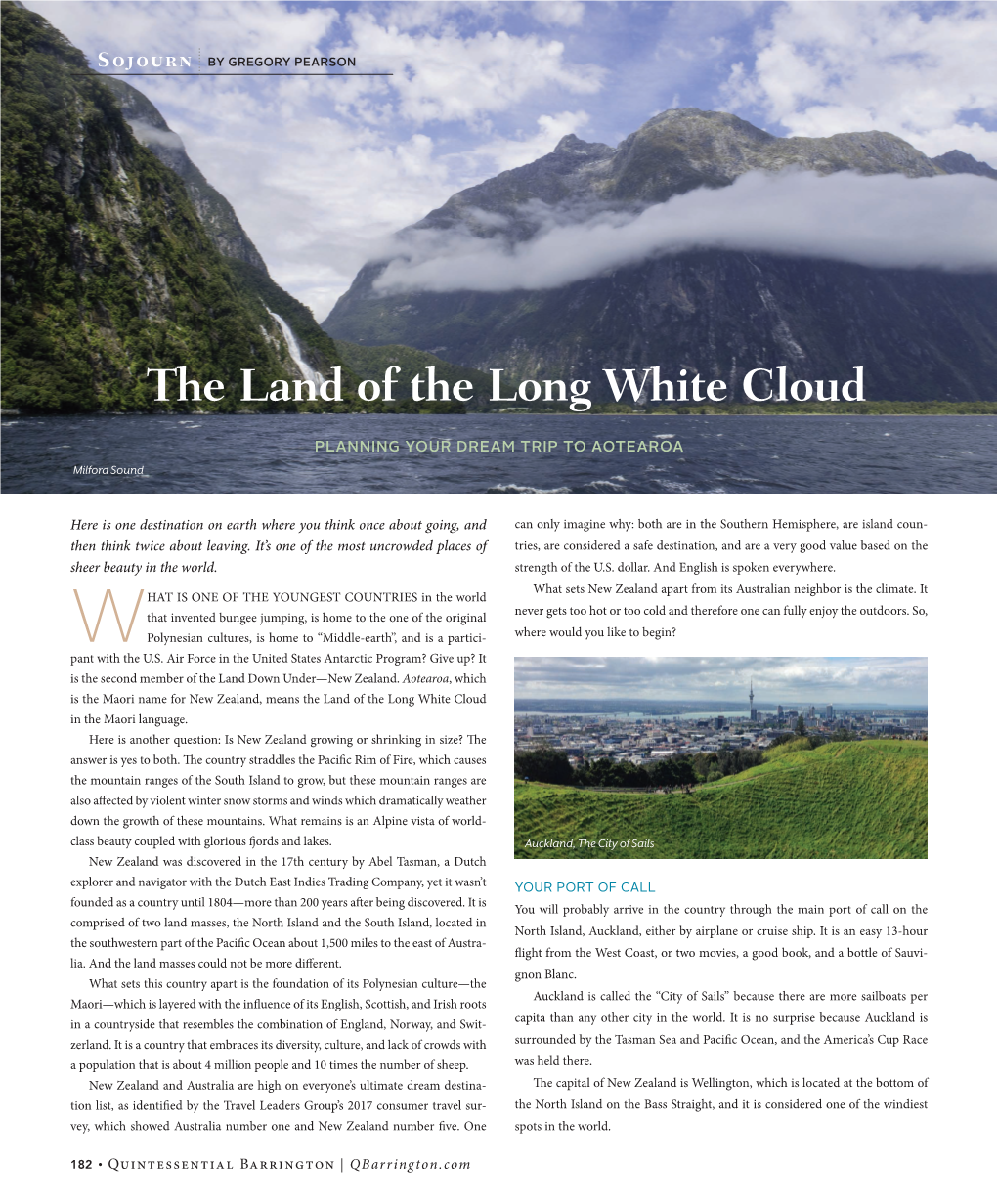 The Land of the Long White Cloud