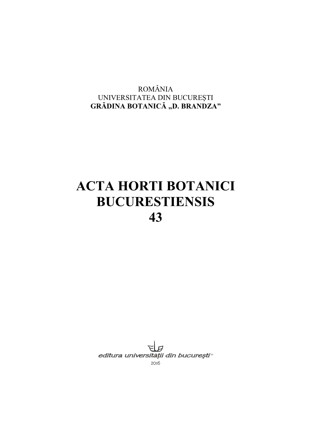 Gagea Granatelii – Contribuţii Lacunoaşterea Structurii Organelor Vegetative