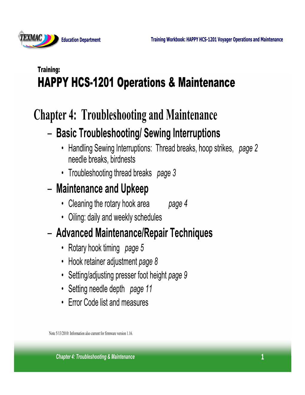 Chapter 4: Troubleshooting and Maintenance