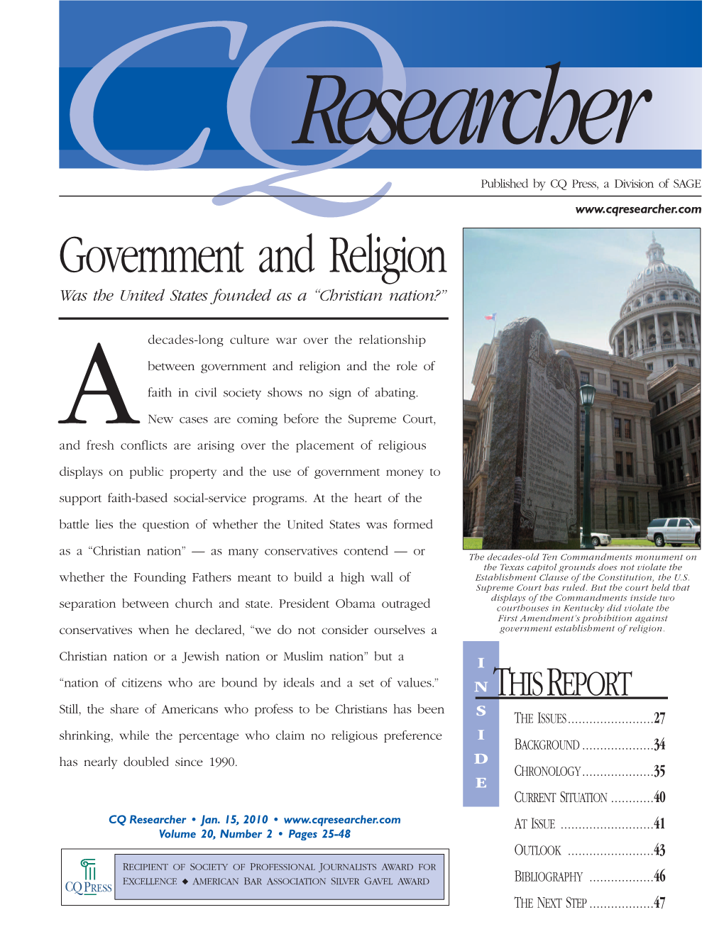 CQR Government and Religion