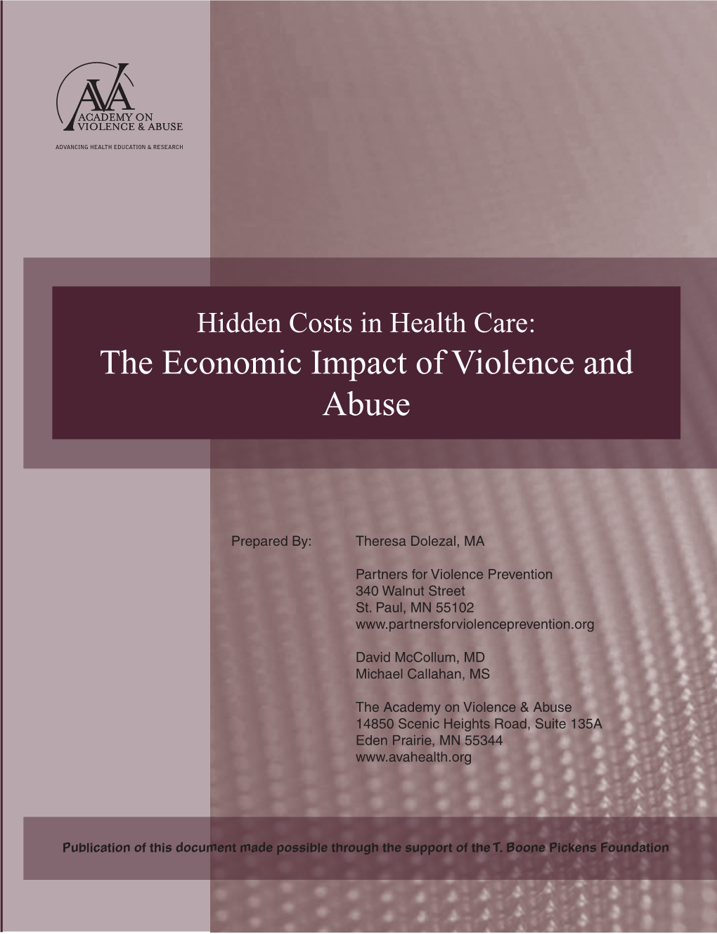 The Economic Impact of Violence and Abuse