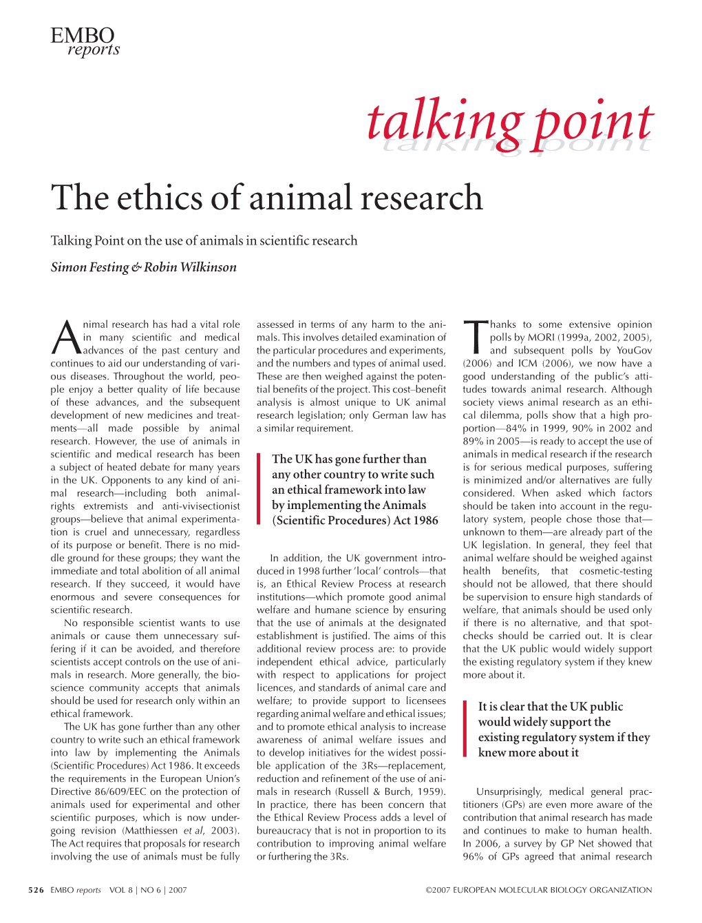 The Ethics of Animal Research