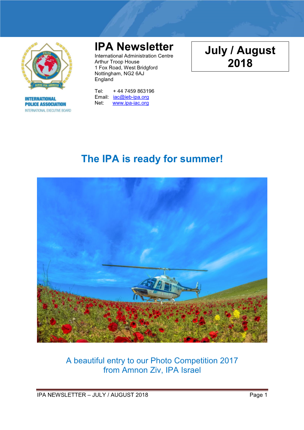 IPA Newsletter July / August 2018