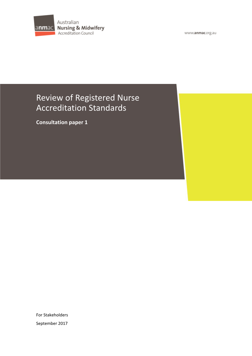 Review of Registered Nurse Accreditation Standards