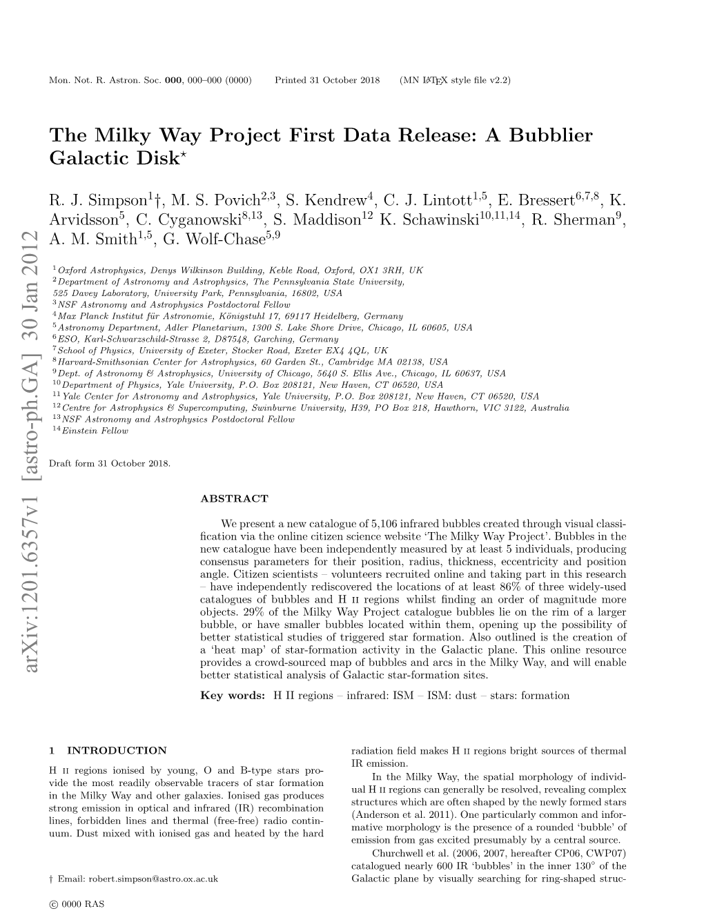 The Milky Way Project First Data Release: a Bubblier Galactic Disk?