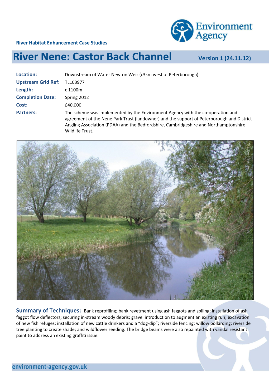 River Nene: Castor Back Channel Version 1 (24.11.12)