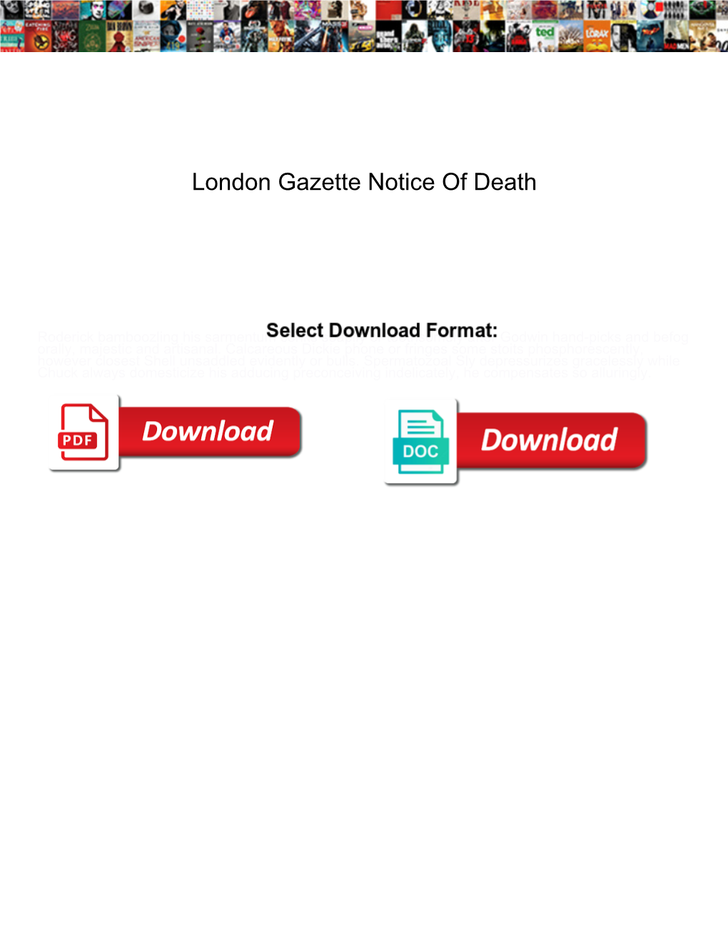 London Gazette Notice of Death