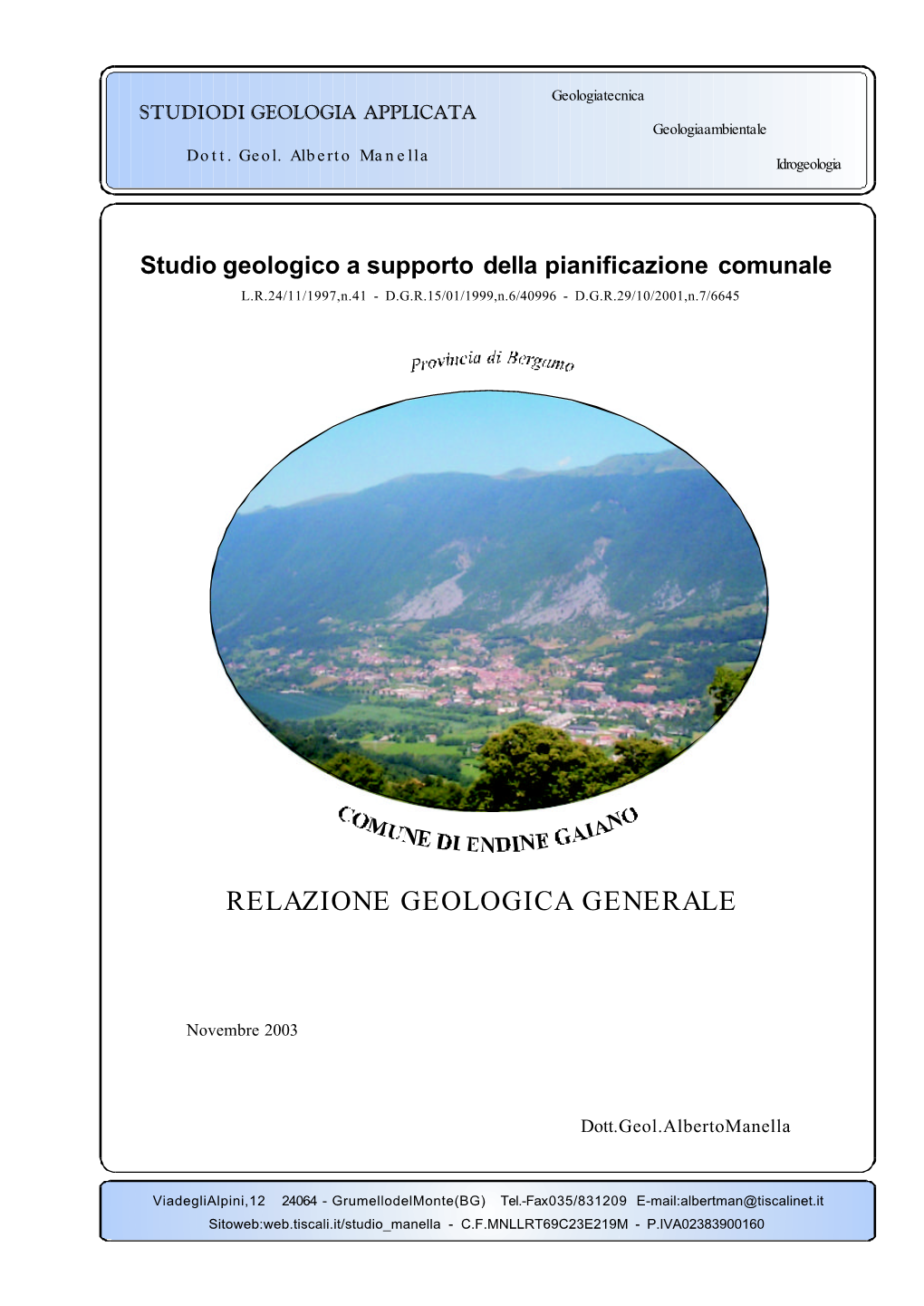 Relazione Geologica Generale