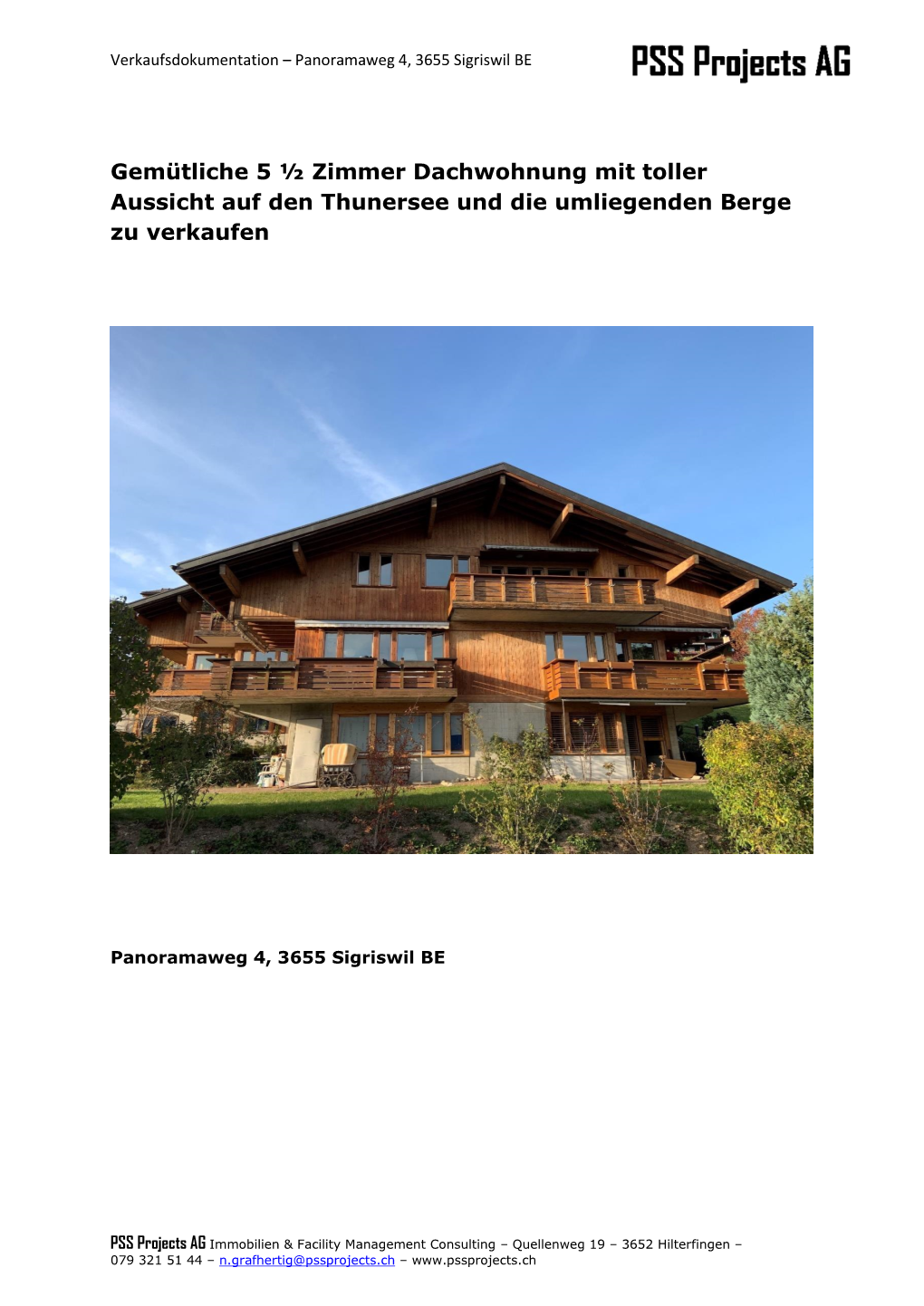 Gemütliche 5 ½ Zimmer Dachwohnung Mit Toller Aussicht Auf Den Thunersee Und Die Umliegenden Berge Zu Verkaufen