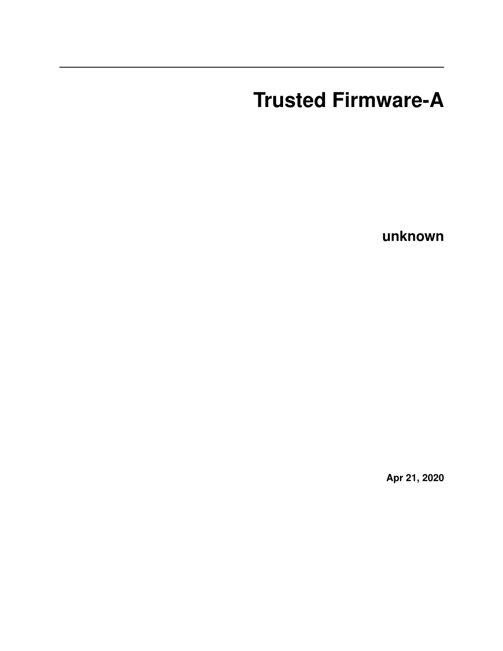 Trusted Firmware-A Unknown