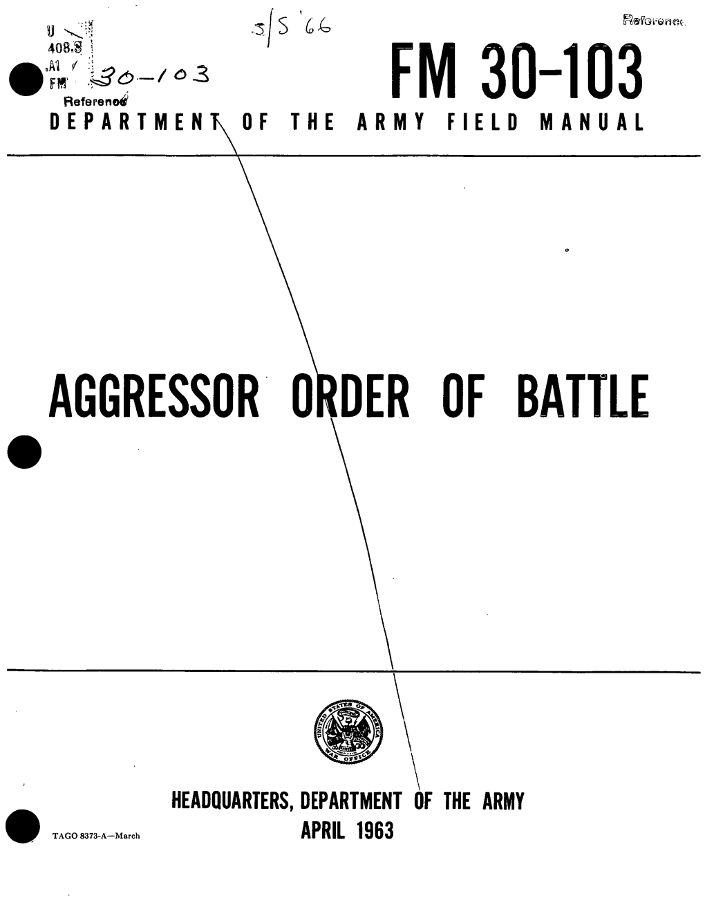 Fm 30-103 Department\ of the Army Field Manual