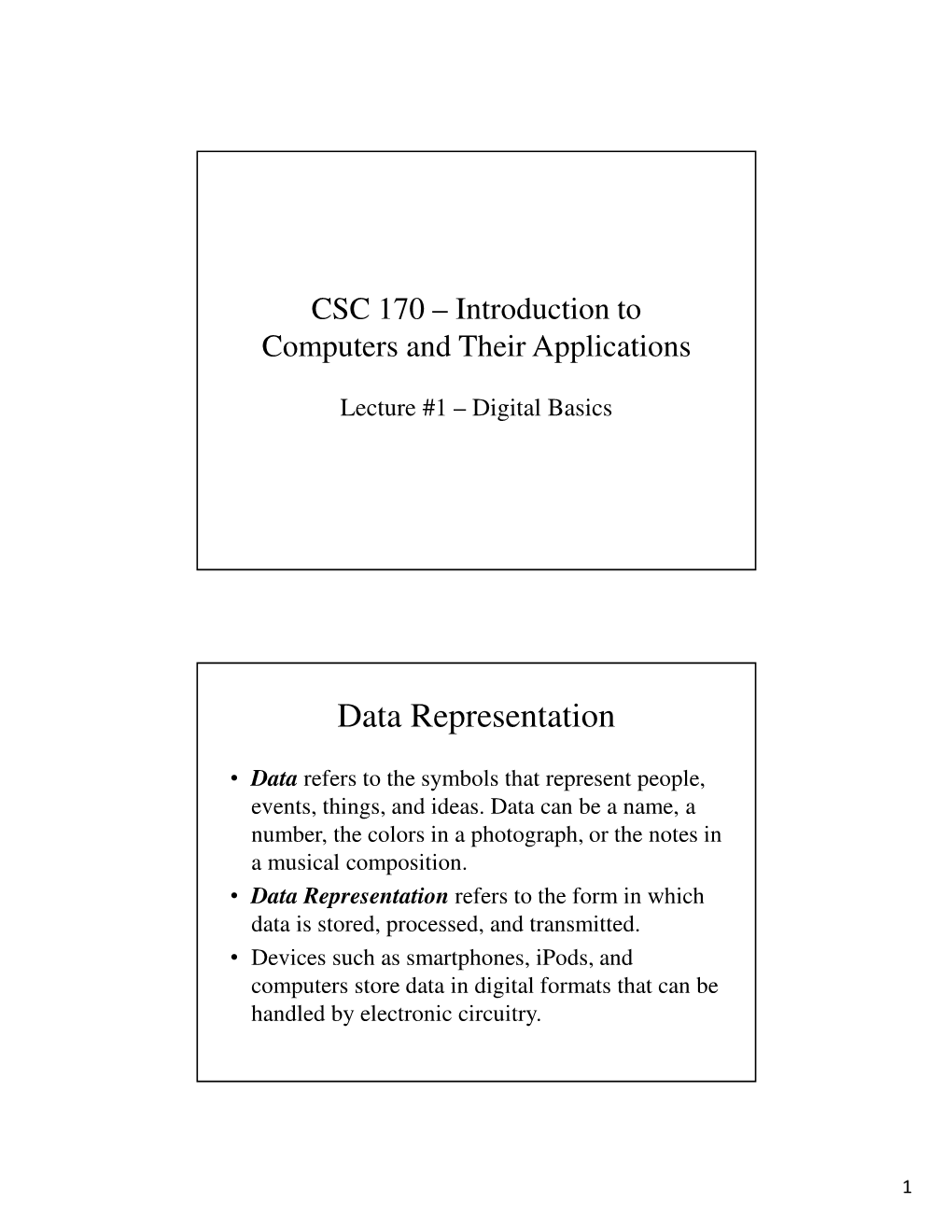 Data Representation