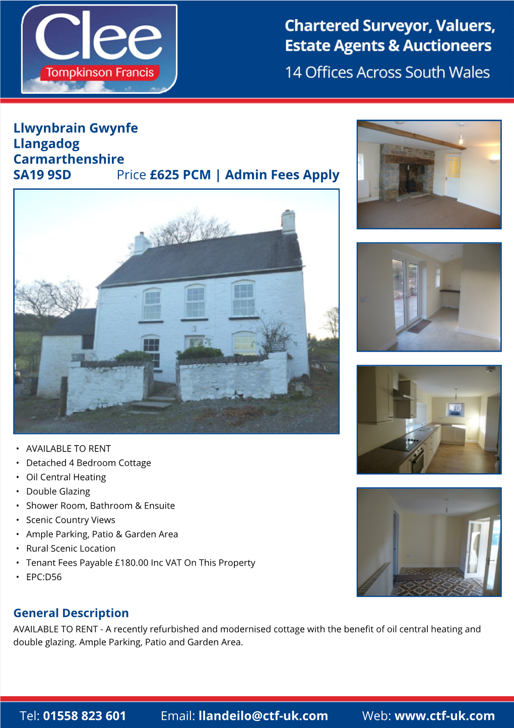Llwynbrain Gwynfe Llangadog Carmarthenshire SA19 9SD Price £625 PCM | Admin Fees Apply