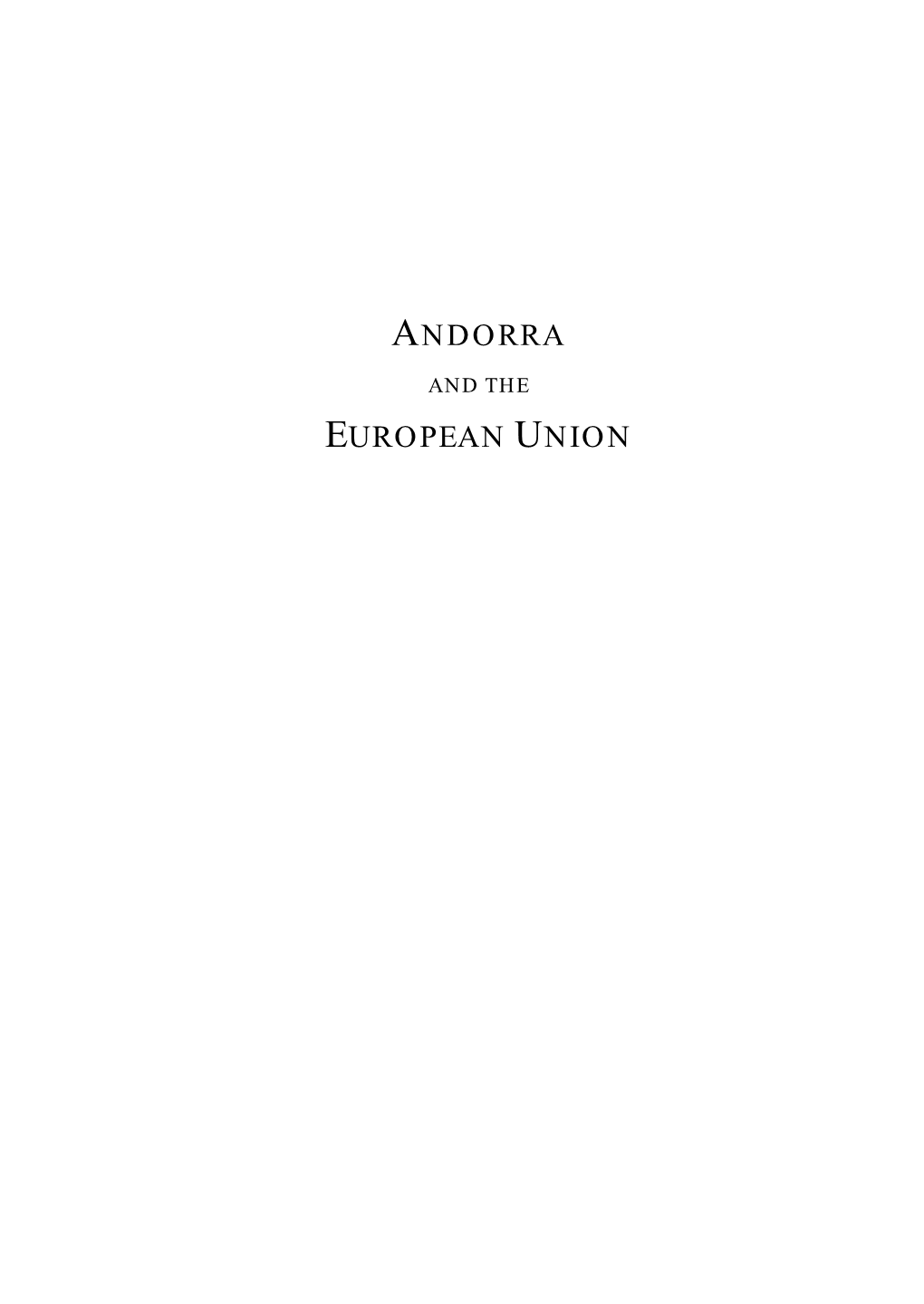 Andorra and the European Union