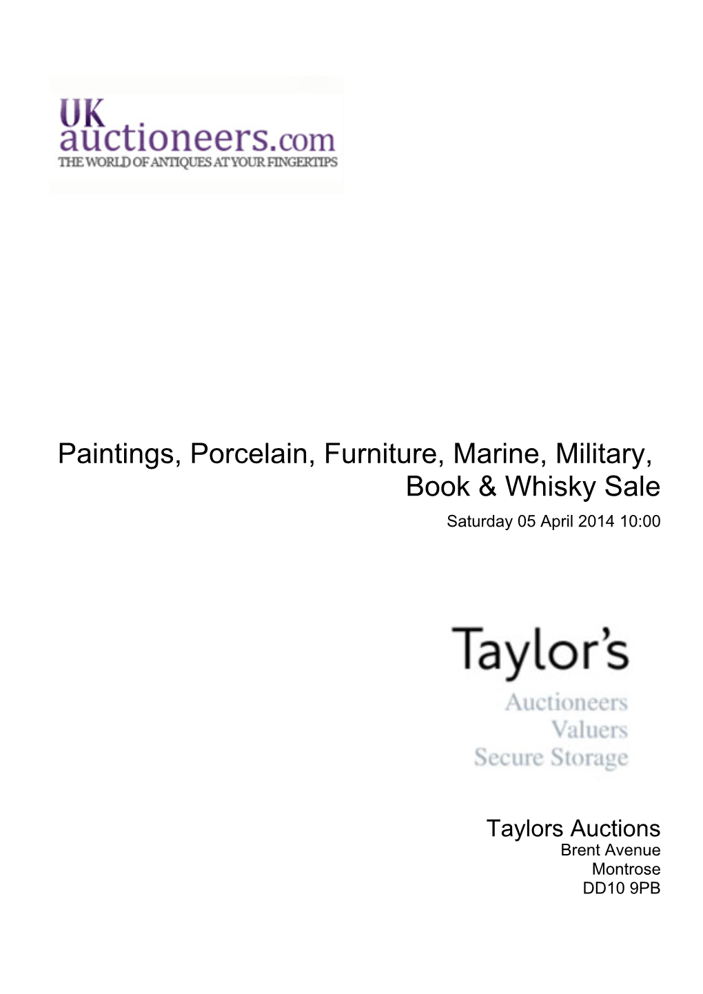 Paintings, Porcelain, Furniture, Marine, Military, Book & Whisky Sale