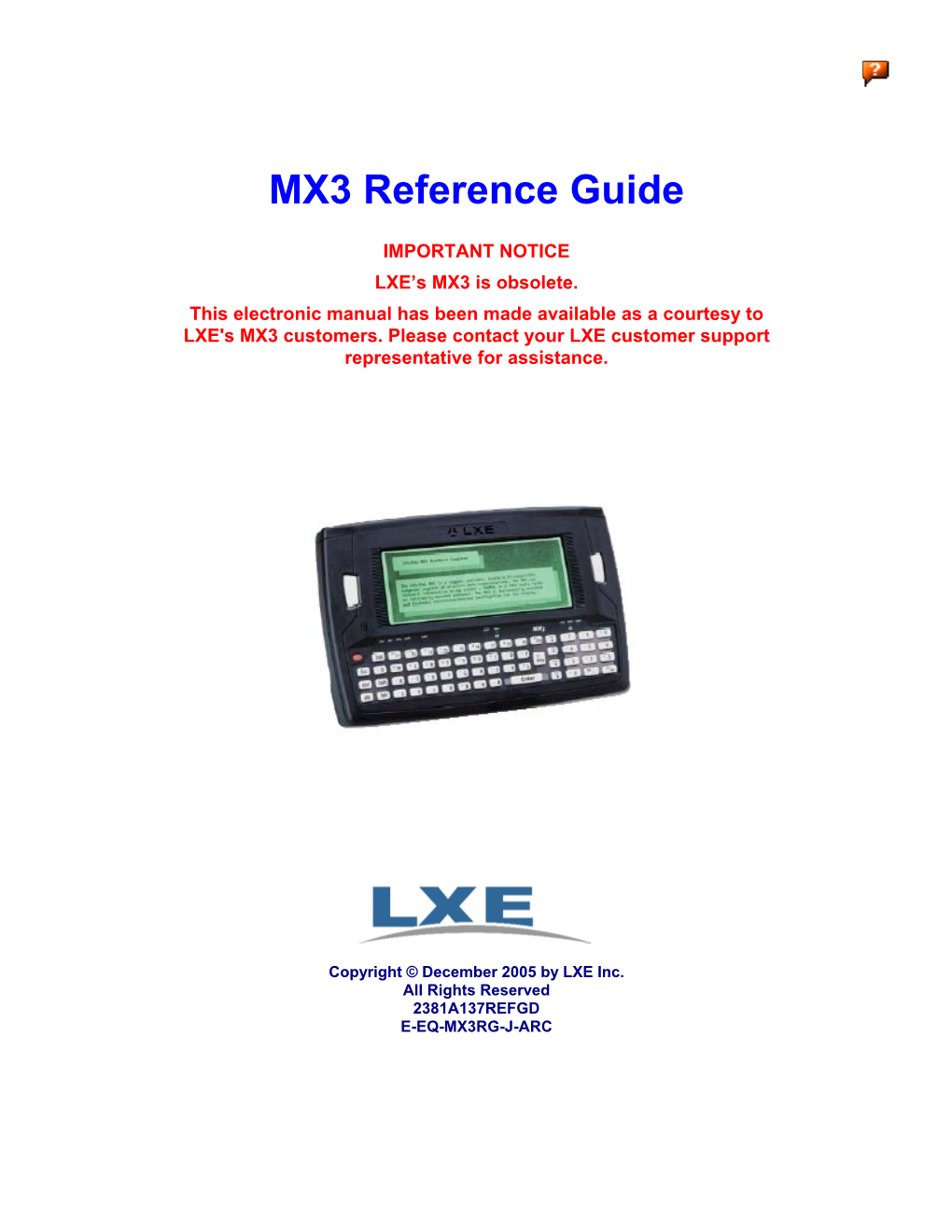 MX3 Reference Guide