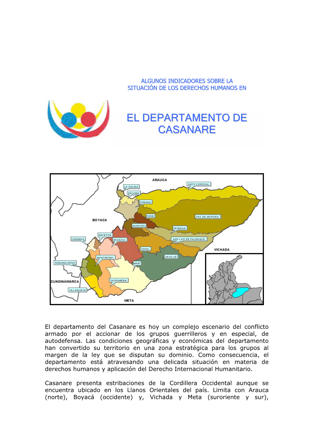 Indicadores De Derechos Humanos Y Dih En El Casanare