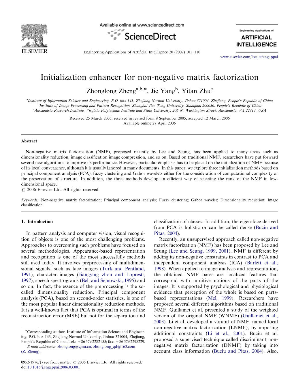 Initialization Enhancer for Non-Negative Matrix Factorization