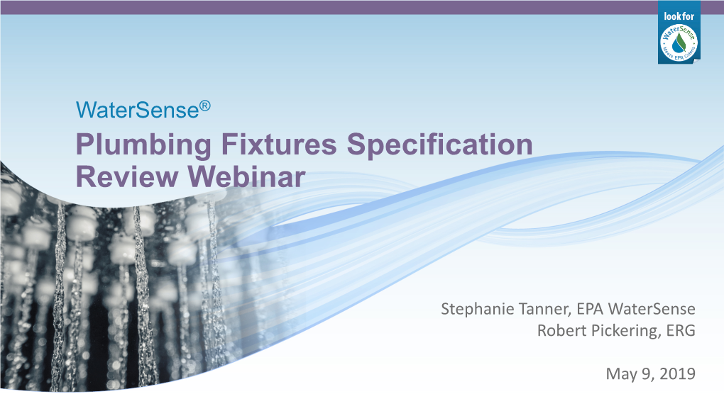 Watersense Plumbing Fixtures Specifications Review Webinar