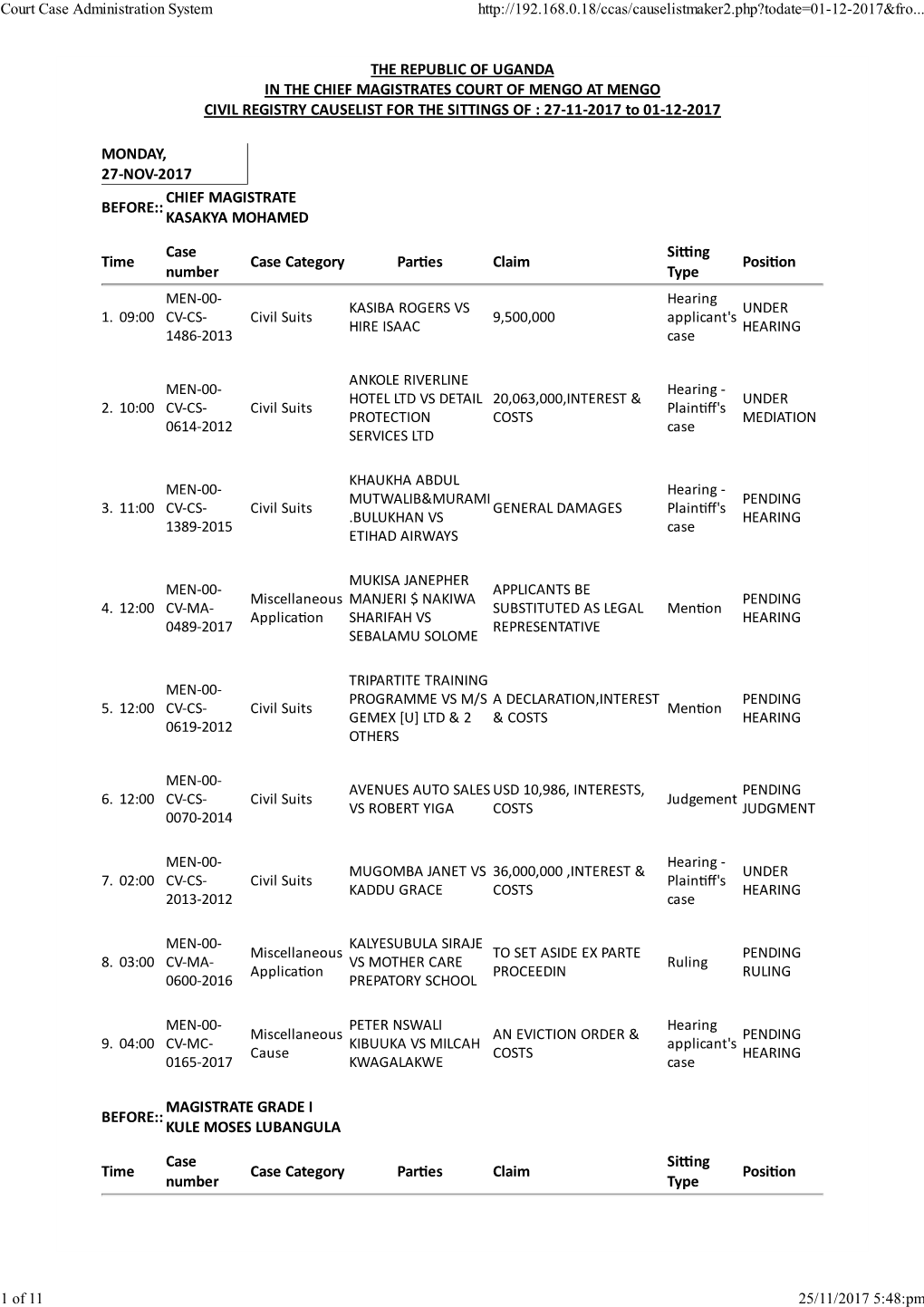 Court Case Administration System