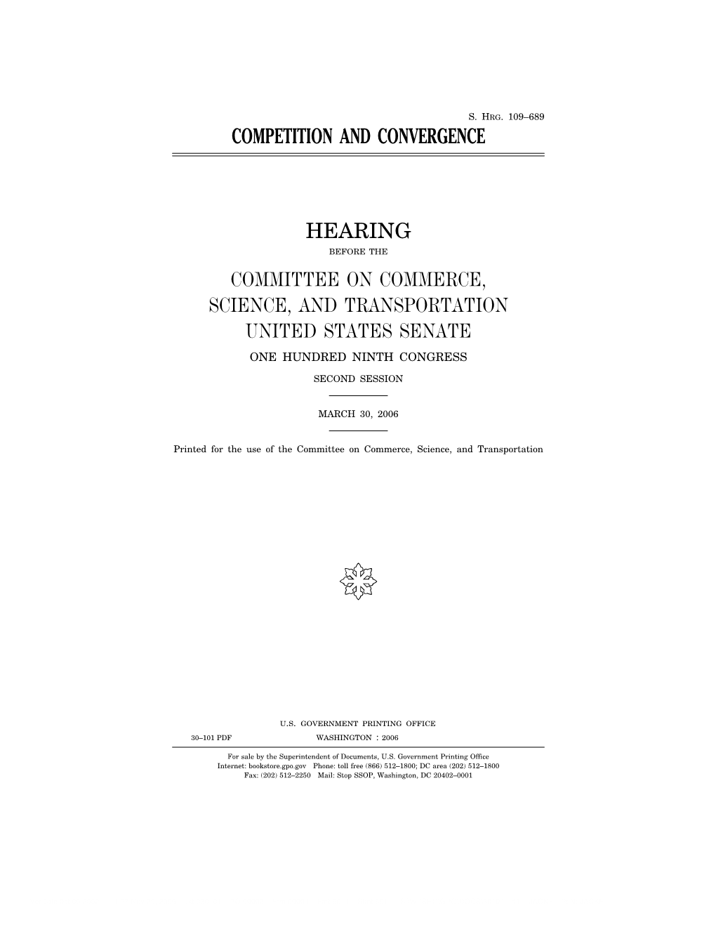 Competition and Convergence Hearing