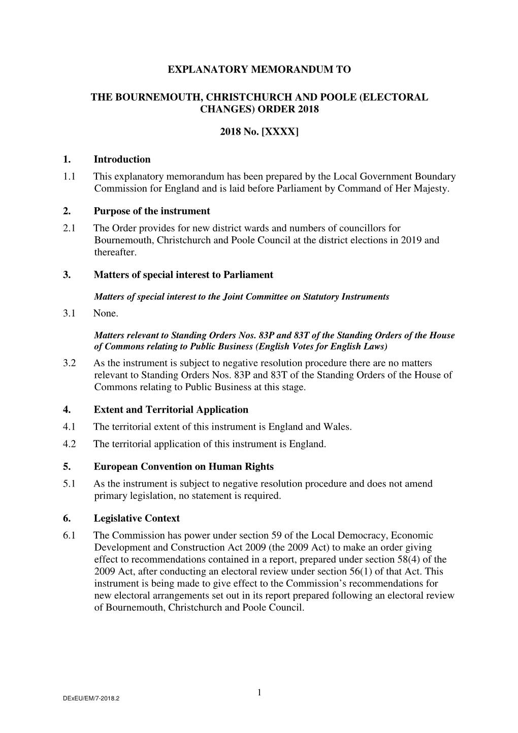 The Bournemouth, Christchurch and Poole (Electoral Changes) Order 2018