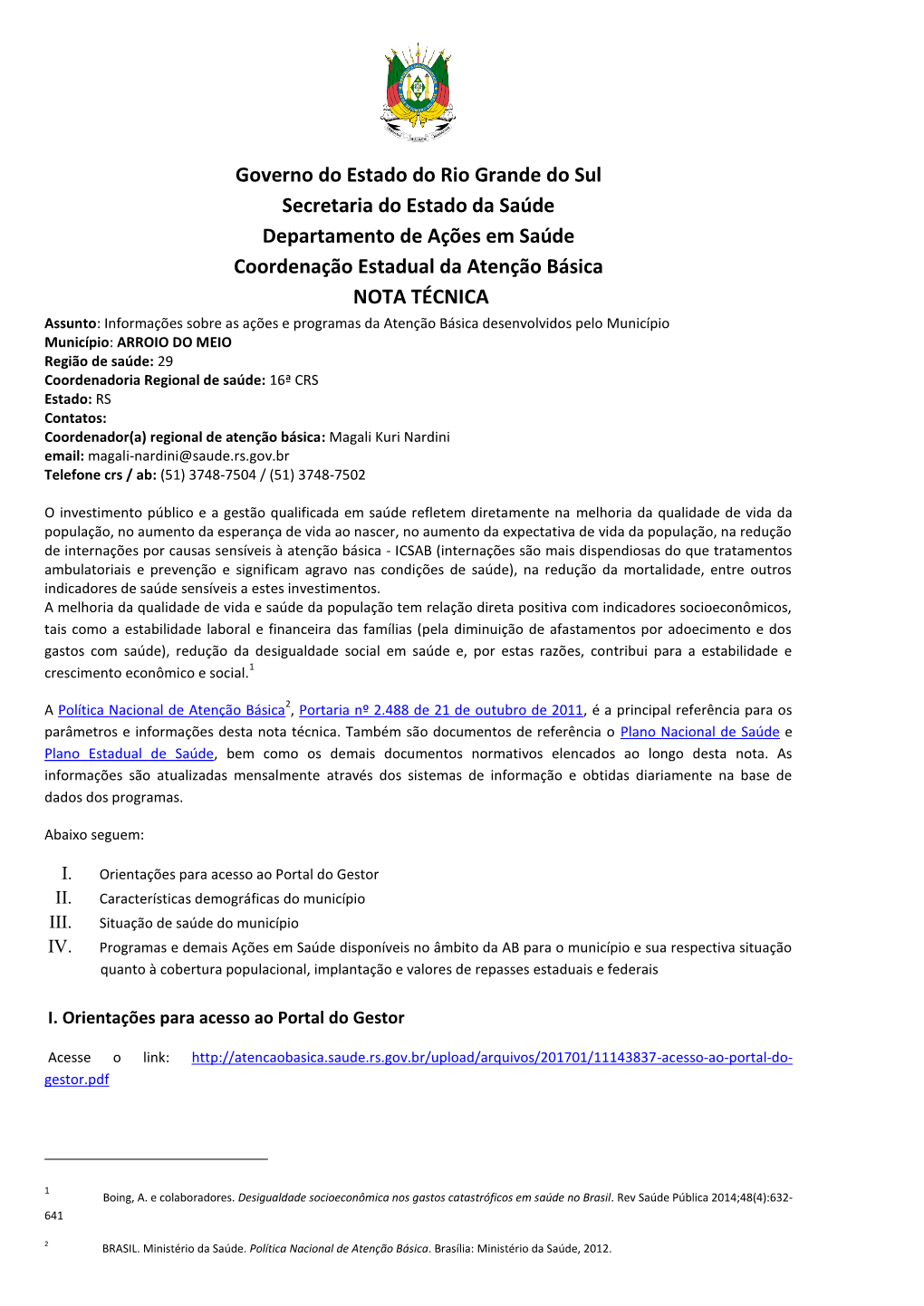 Governo Do Estado Do Rio Grande Do Sul Secretaria Do Estado Da Saúde