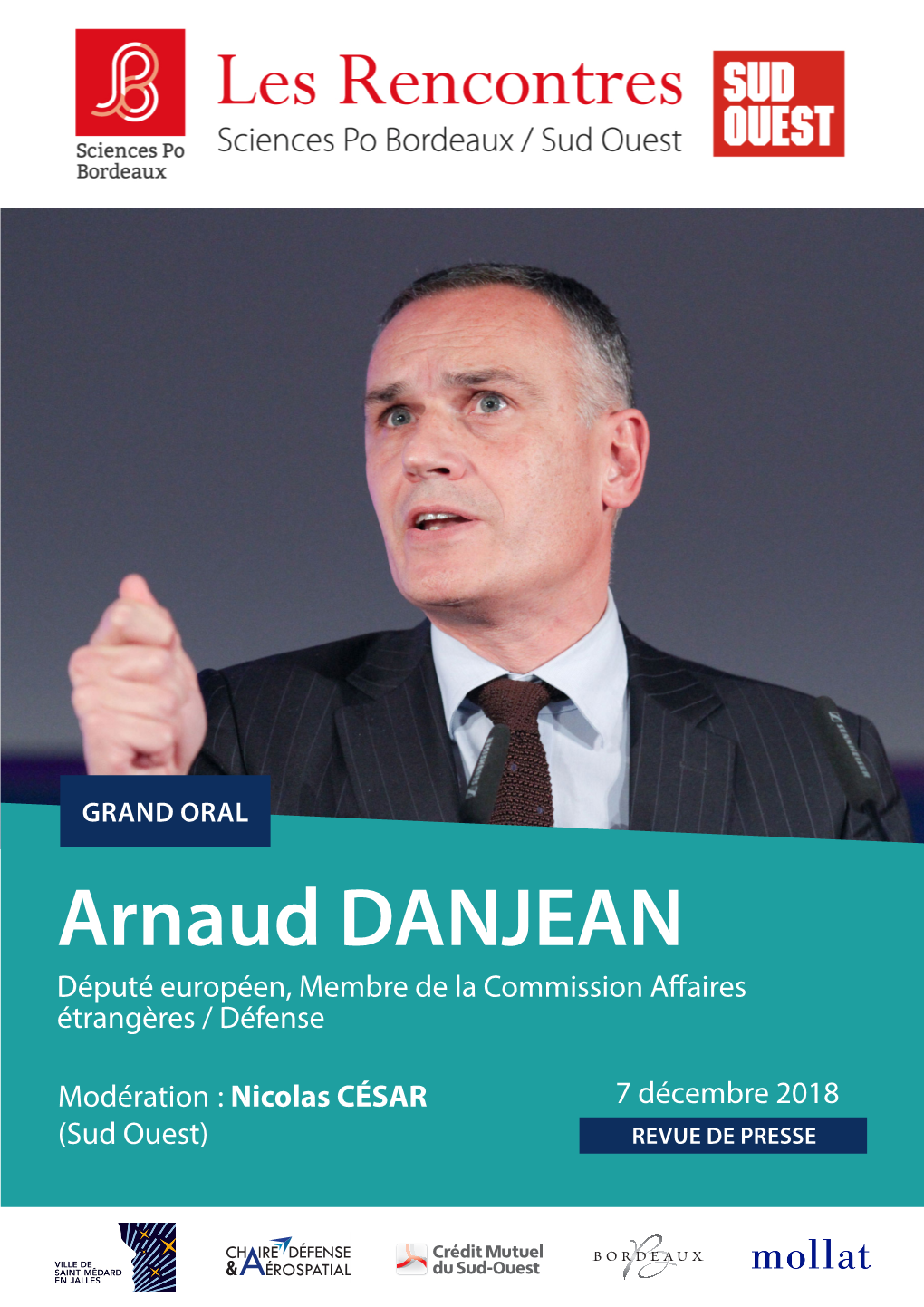 Arnaud DANJEAN Député Européen, Membre De La Commission Affaires Étrangères / Défense