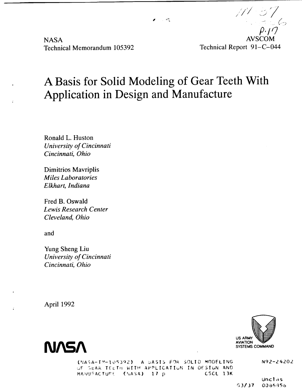 A Basis for Solid Modeling of Gear Teeth with Application in Design and Manufacture