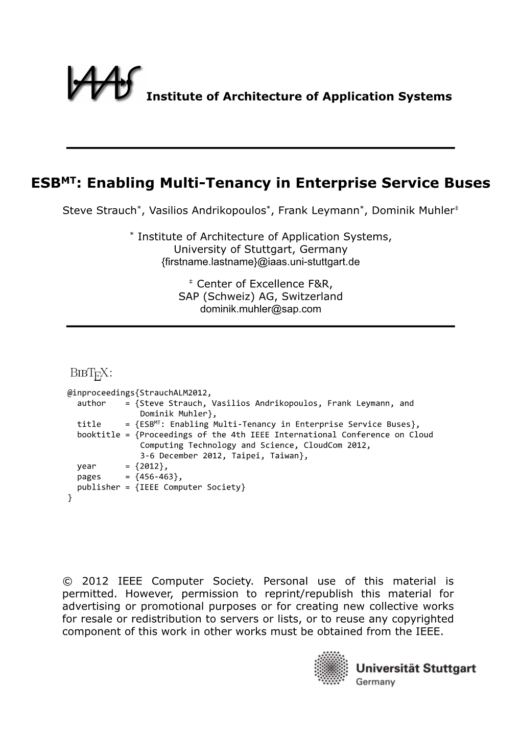 ESBMT: Enabling Multi-Tenancy in Enterprise Service Buses