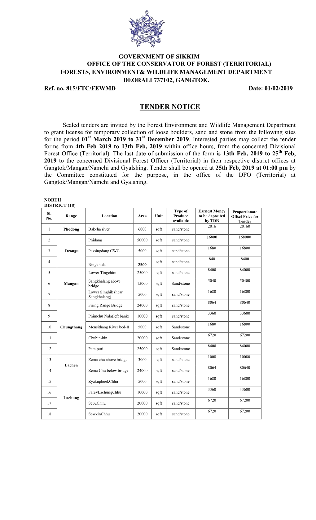 Tender Notice