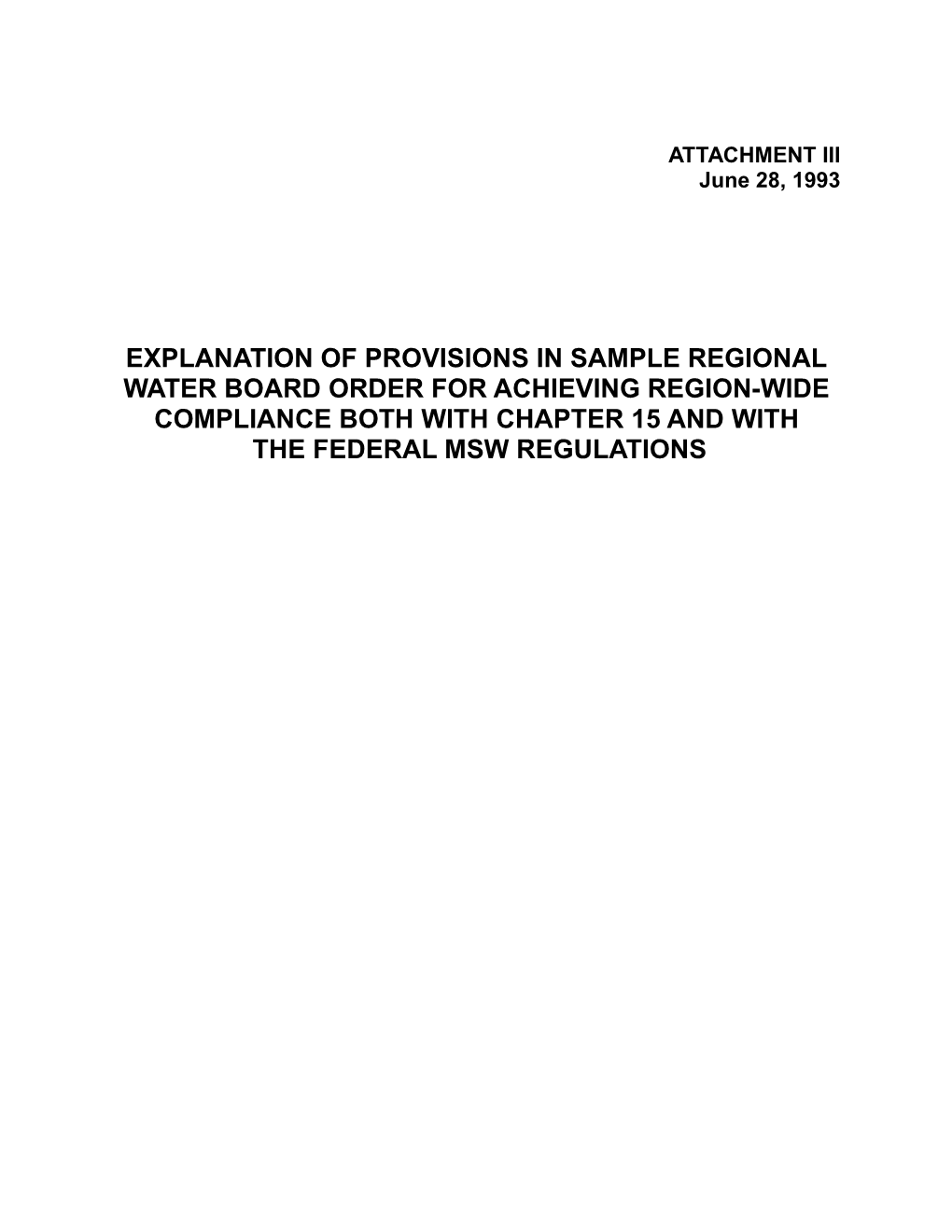 Explanation of Provisions in Sample Regional