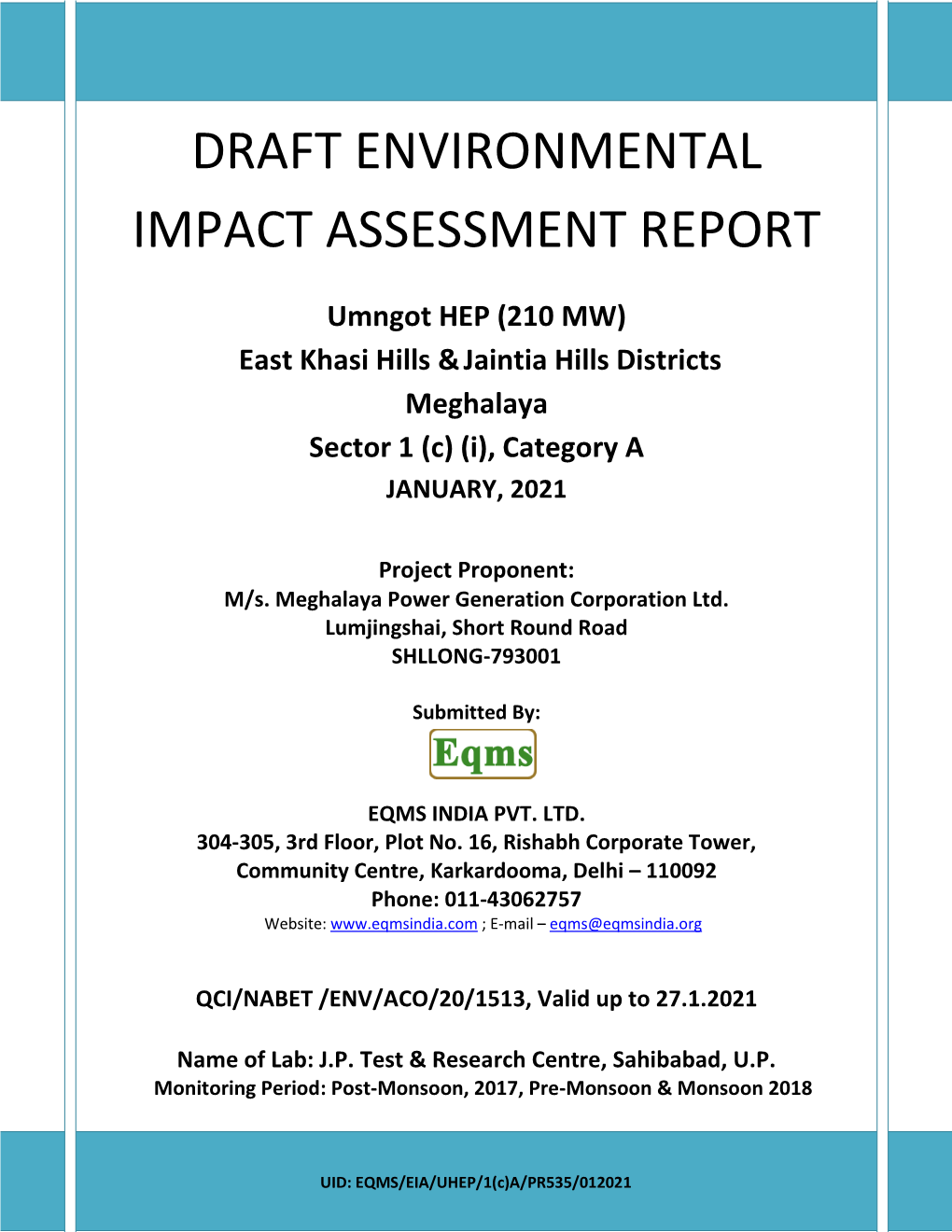 Draft Environmental Impact Assessment Report