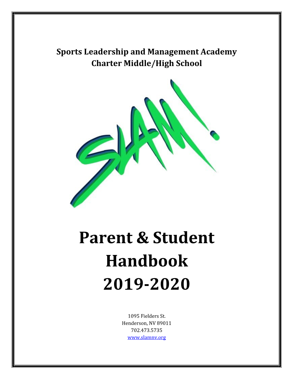 Parent & Student Handbook 2019-2020
