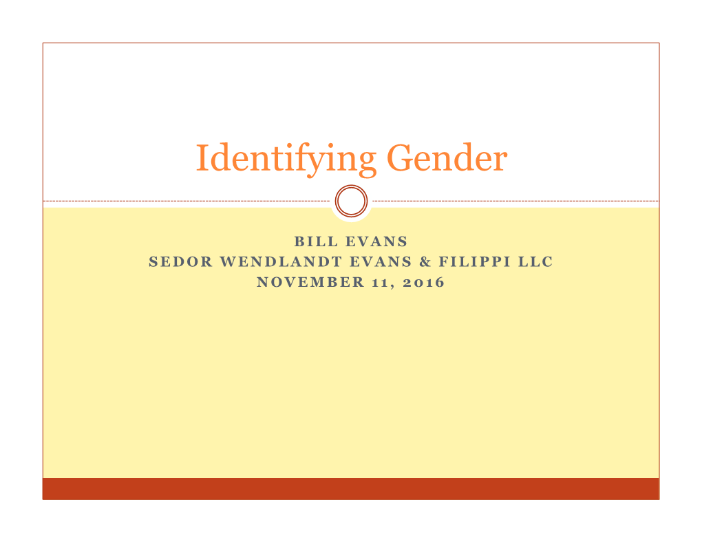 Identifying Gender