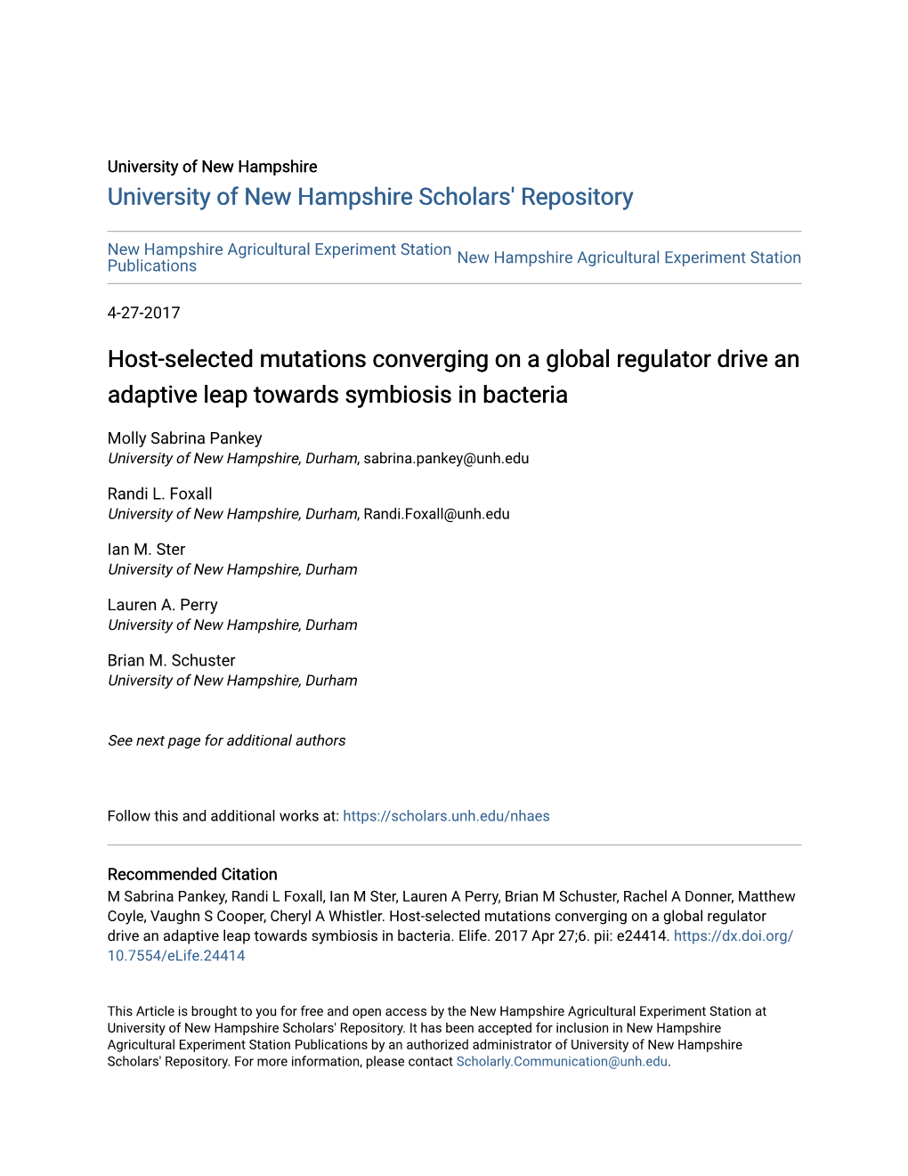 Host-Selected Mutations Converging on a Global Regulator Drive an Adaptive Leap Towards Symbiosis in Bacteria