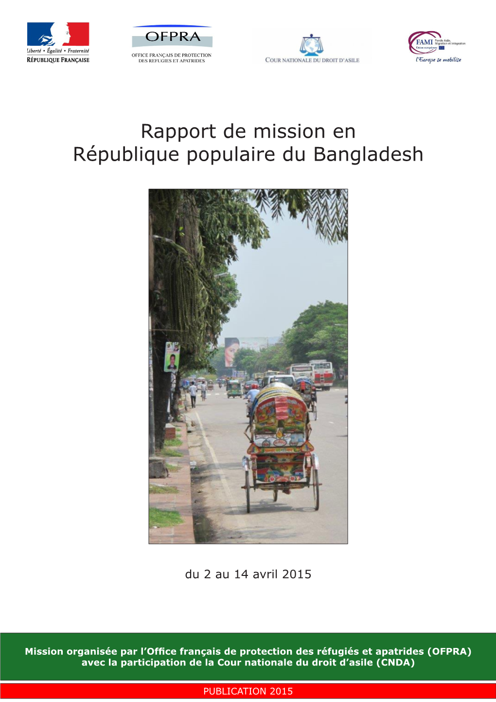 Rapport De Mission En République Populaire Du Bangladesh