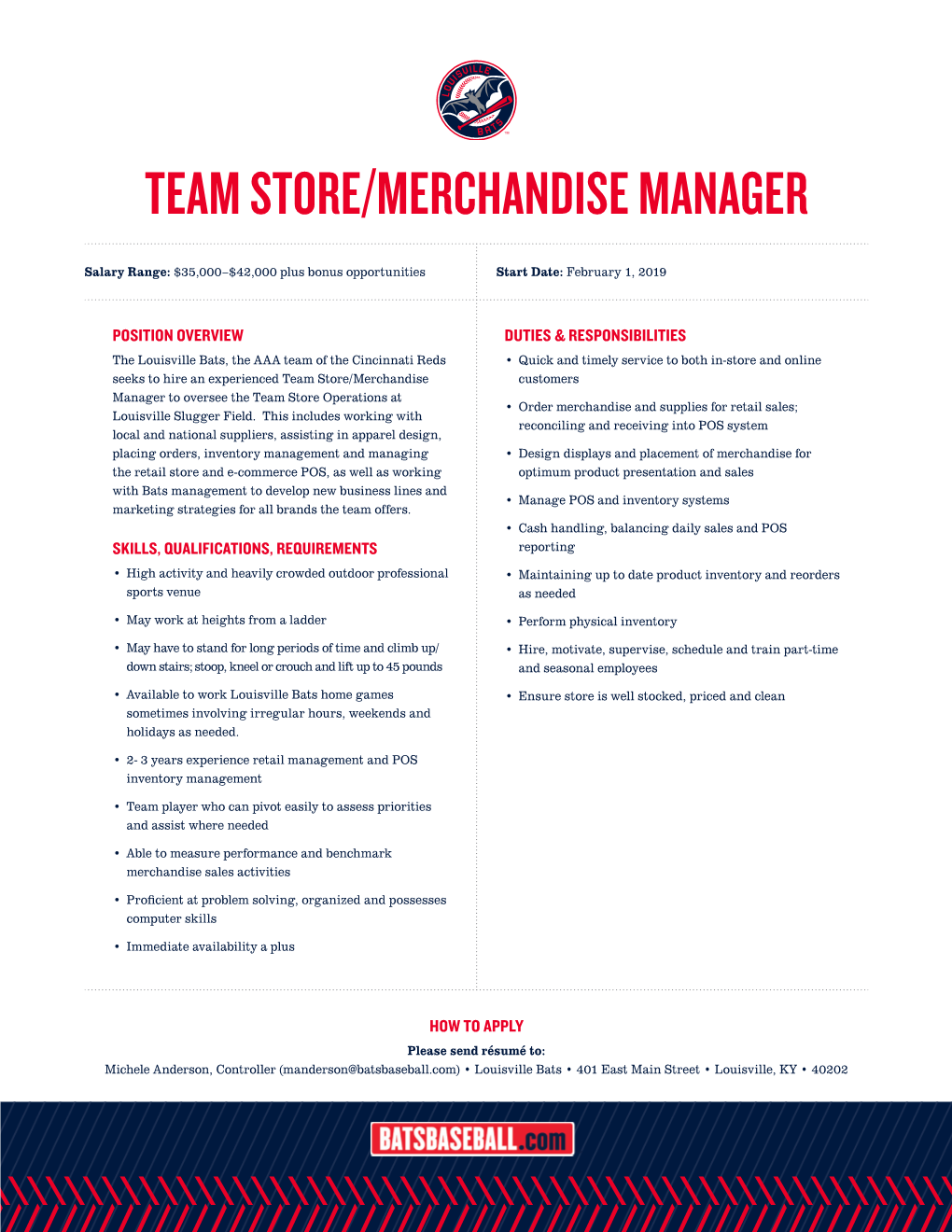 Team Store/Merchandise Manager