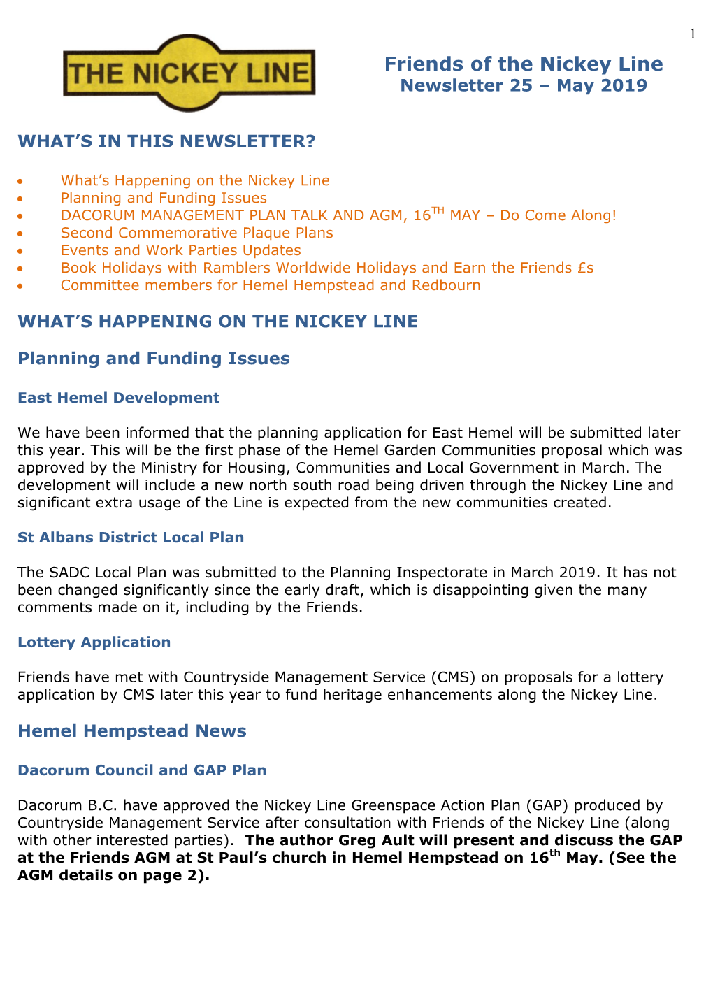 Friends of the Nickey Line Newsletter October 2006