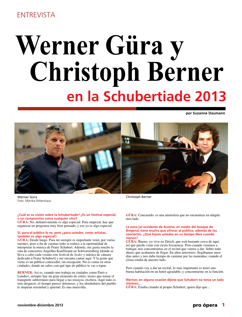 Werner Güra Y Christoph Berner En La Schubertiade 2013