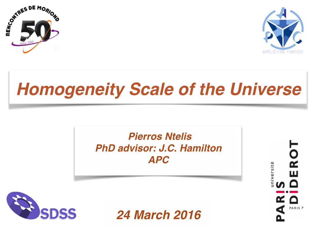 Homogeneity Scale of the Universe