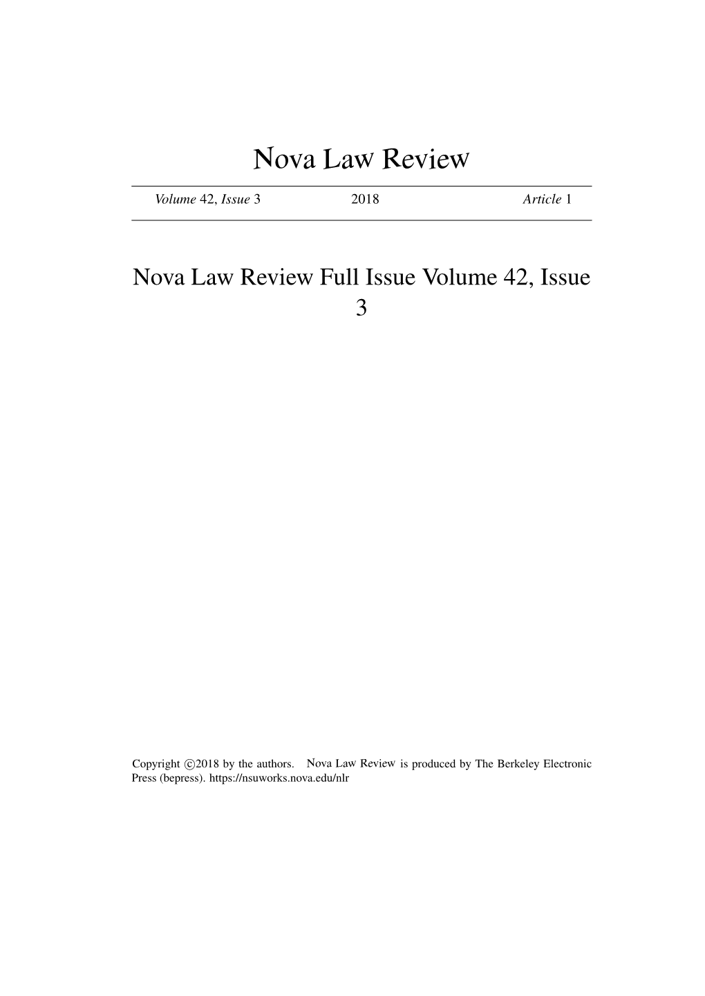 Nova Law Review