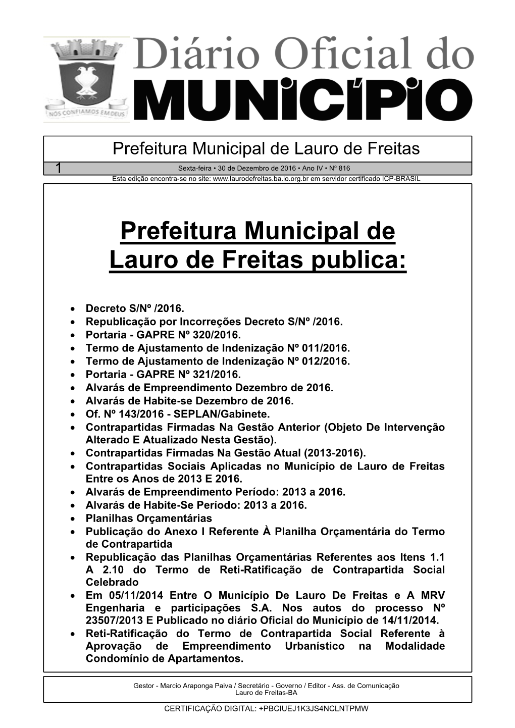 Prefeitura Municipal De Lauro De Freitas Publica