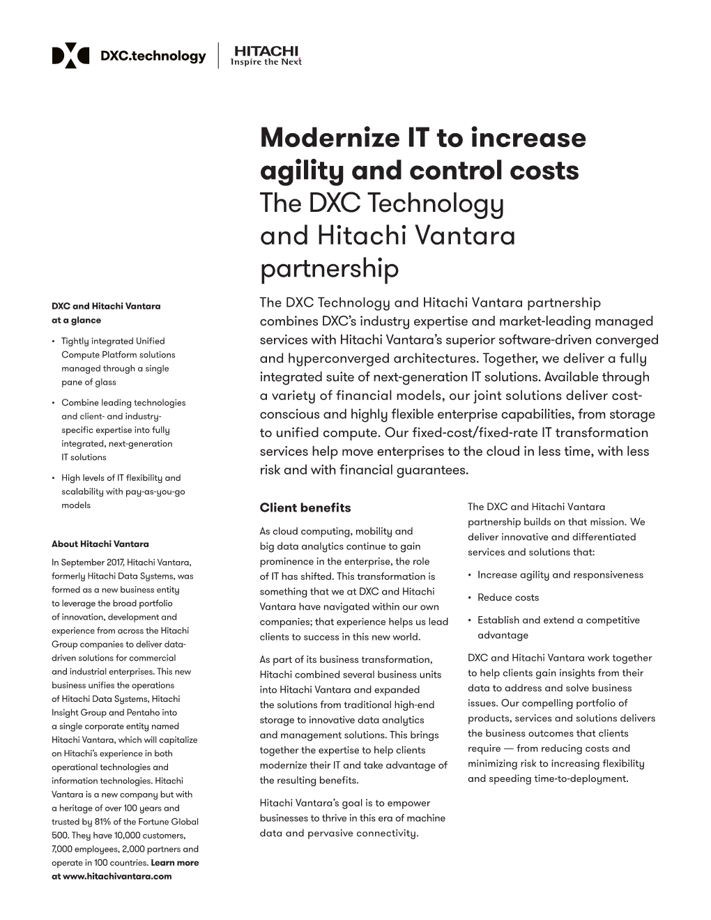 DXC Technology and Hitachi Vantara Partnership