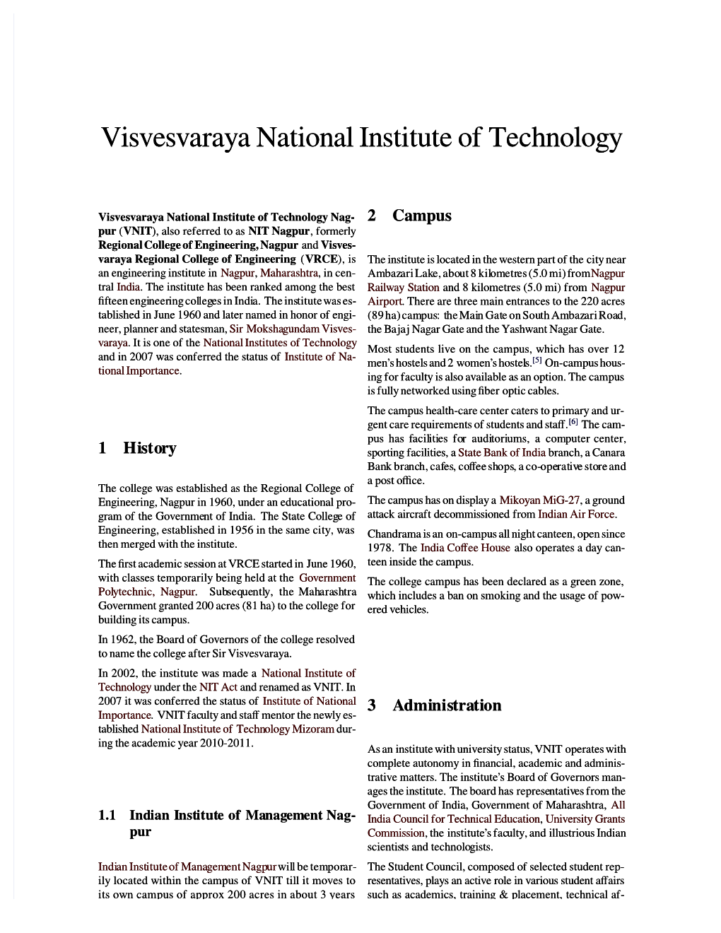 Visvesvaraya National Institute of Technology