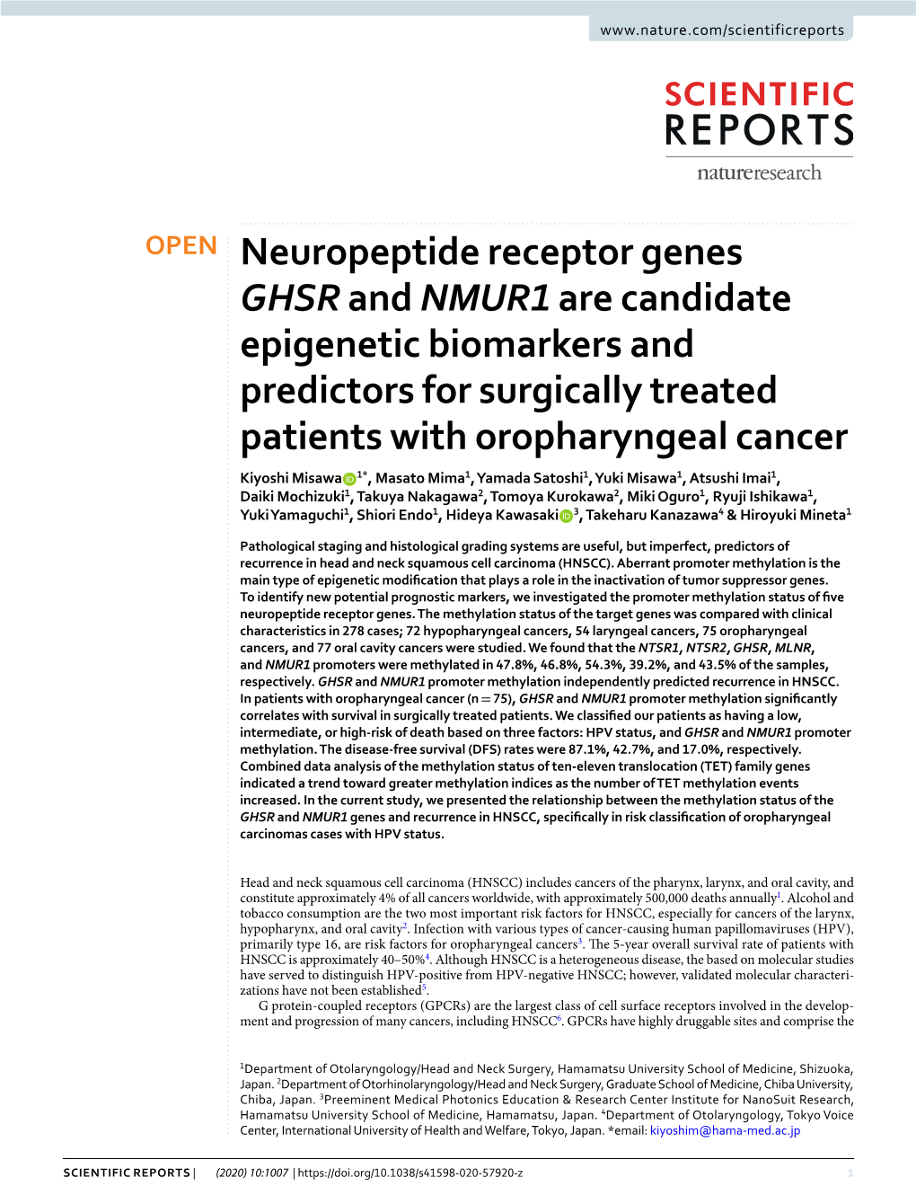 Neuropeptide Receptor Genes GHSR and NMUR1 Are Candidate