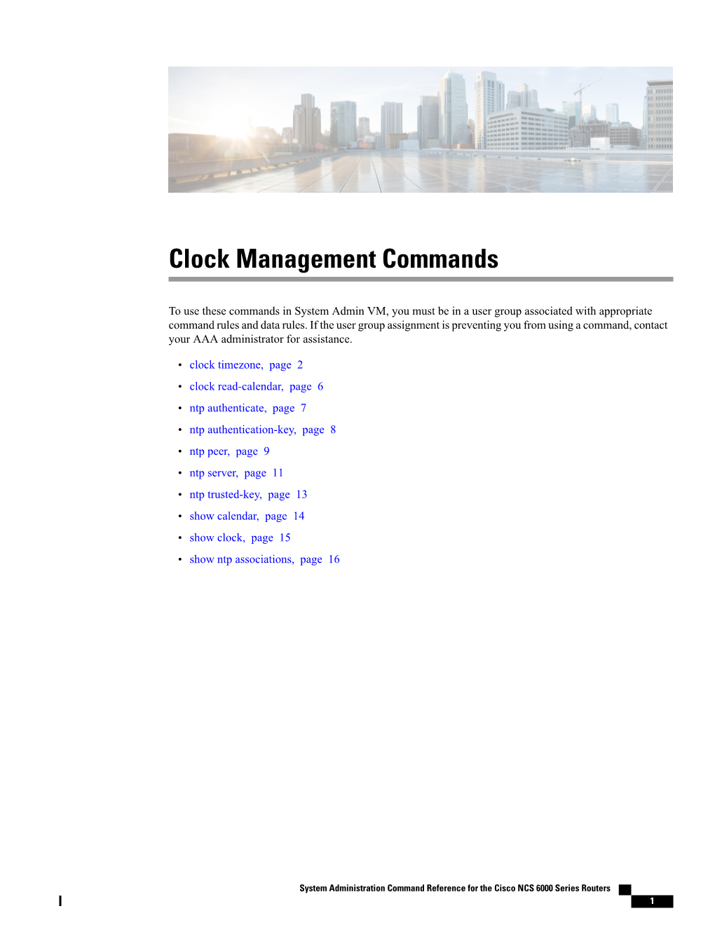 Clock Management Commands